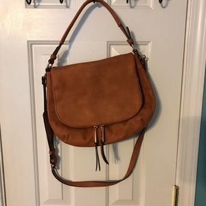 Faux leather crossbody bag tan/camel color